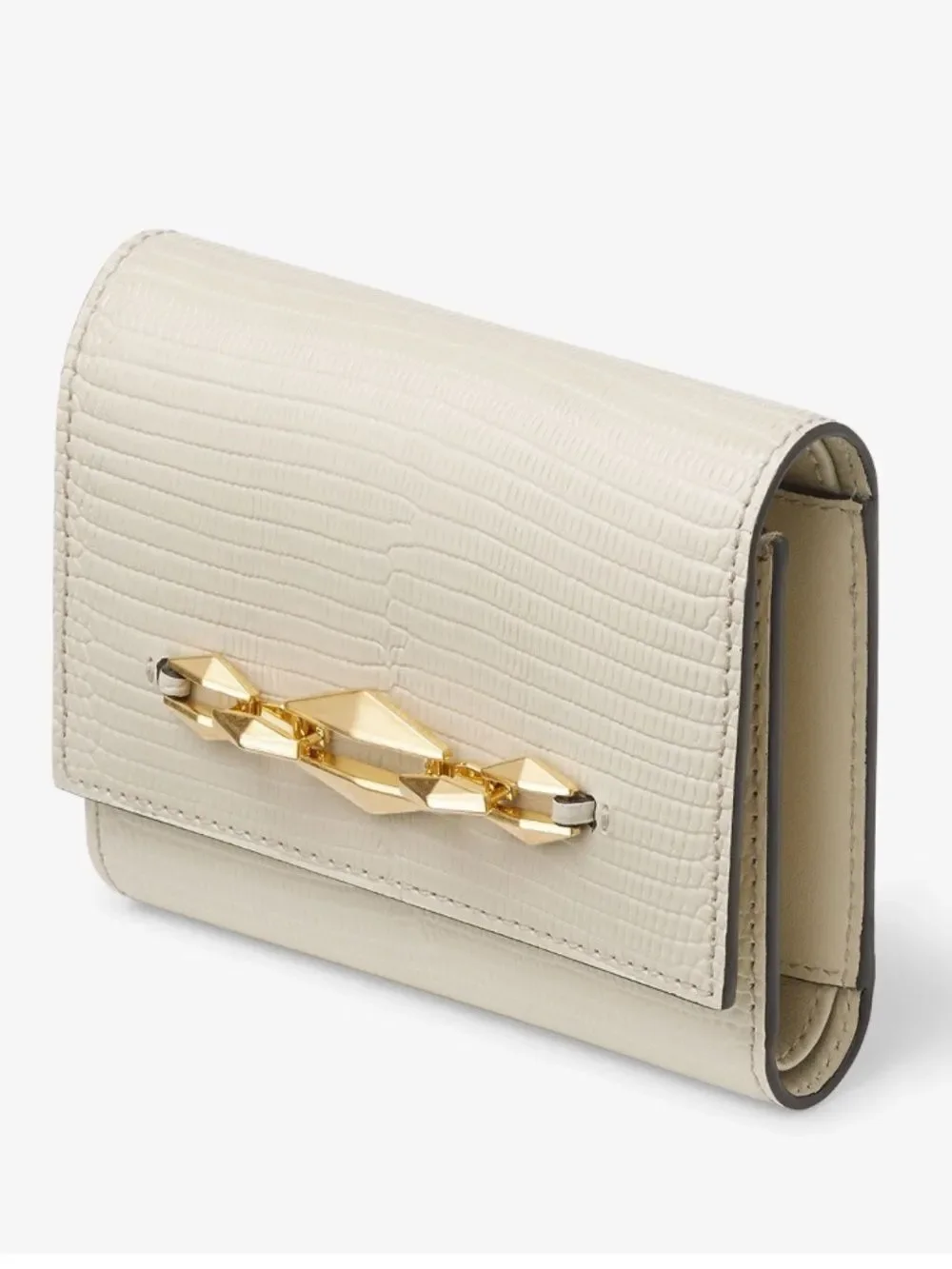 Jimmy Choo Miranda Croc Embossed Leather Women's Wallet Bamboo Color w/ dustbag